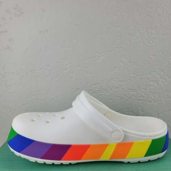 Crocs CROCBAND RAINBOW 206361W White-Multi Block - Picture 3 of 10